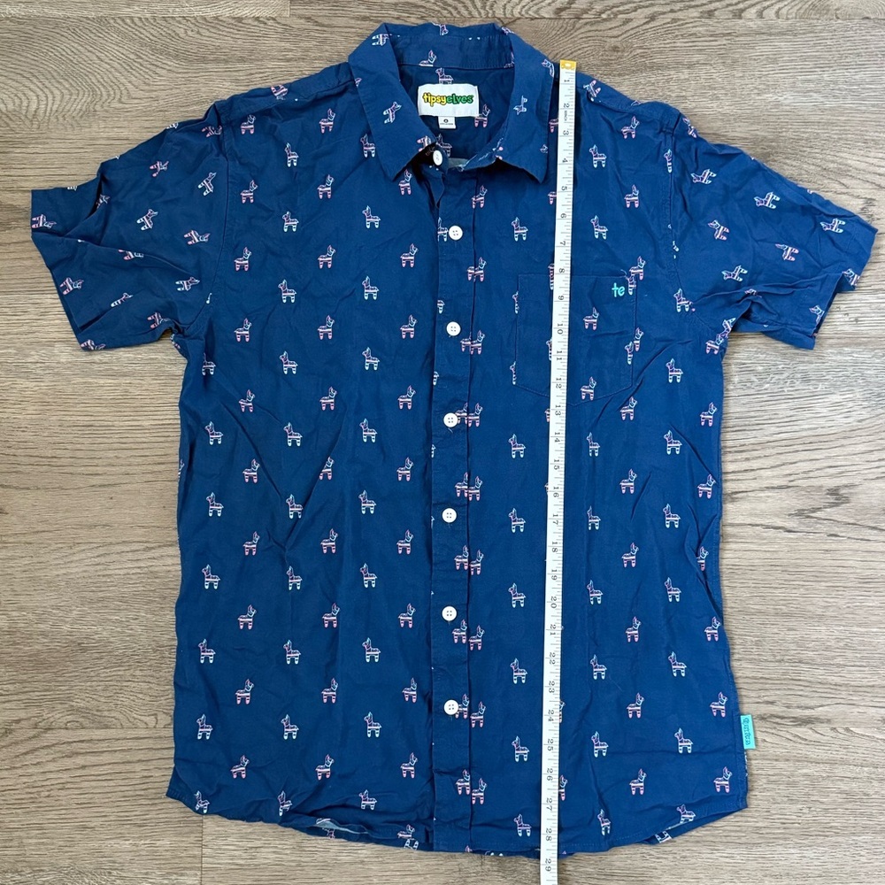 Tipsy Elves Neon Pinata Hawaiian Shirt - Size M - Navy Blue - NWOT - Picture 9 of 12